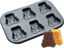 Molde de acero para galletas y muffins con forma de ositos 26,5 cm