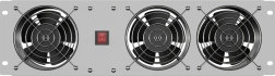 Panel de ventilación vertical 19" 3U para rack, tres ventiladores, 230 V, gris