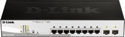 D-Link DGS‑1210‑08P switch smart PoE gigabit con 8× RJ‑45 y 2× SFP