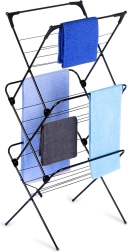 Tendedero metálico plegable, negro, 61 × 58 × 136 cm