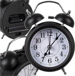 Reloj despertador retro de metal con retroiluminación LED y funcionamiento silencioso