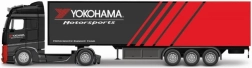 Modelo metálico de camión Mercedes-Benz Actros con remolque