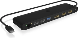 Icy Box estación de acoplamiento USB‑C 12 en 1 con triple salida de vídeo, HDMI, DisplayPort, LAN y USB