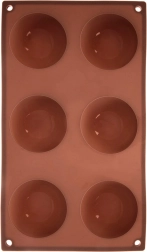 Molde de silicona para pastelitos y bombones – semiesfera 28 × 16,5 × 3 cm, marrón
