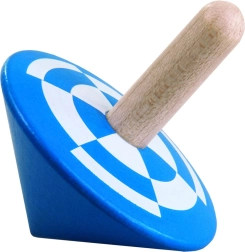 DETOA peonza de madera giratoria – azul