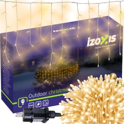 Carámbanos LED navideños 100 LED, blanco cálido 6 m IP44 IZOXIS con efecto flash