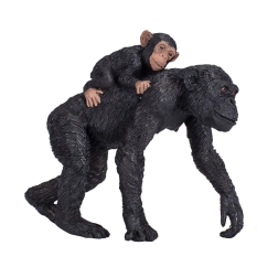 Figura de chimpancé con cría – animal realista para niños y coleccionistas