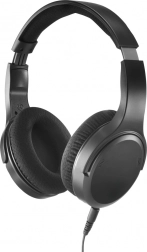 Auriculares con cable de diadema para TV con cable largo, negro
