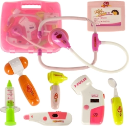 Juego de médico en maletín con efectos rosa
