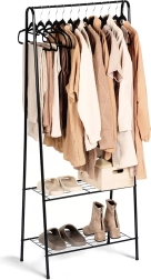 Perchero metálico de pie para ropa 153 cm – negro