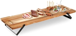 Bandeja de servicio de madera con patas abatibles 67,5 × 19,5 × 7,5 cm