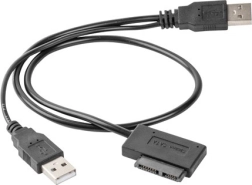 Adaptador USB con alimentación en cable -> SATA Slim SSD (13 pines)