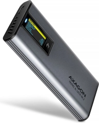Carcasa externa de aluminio AXAGON sin tornillos USB-A/C 3.2 Gen2 para M.2 NVMe/SATA con pantalla LCD
