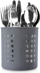 Soporte escurridor para utensilios de cocina, gris