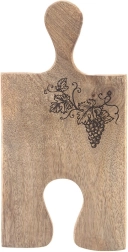 Tabla de servir y cortar de madera de mango 29,5 × 15 cm en forma de puzzle