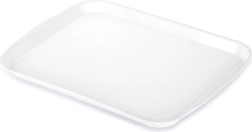 Bandeja de servir de plástico blanca 35,5 × 27 cm