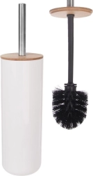 Escobilla de WC de bambú con soporte WHITNEY, blanca, 37 cm