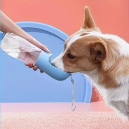 Botella de agua portátil para perro y gato con cuenco integrado 350 ml