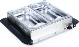 Calentador de bufé eléctrico de acero inoxidable con 2 insertos 200 W