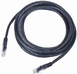Cable patch categoría 5e con cubierta negra 0,25M