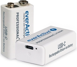 Batería recargable EverActive 9V 550mAh USB-C