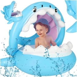 Sillón inflable infantil para el agua con dosel – tiburón, hasta 23 kg