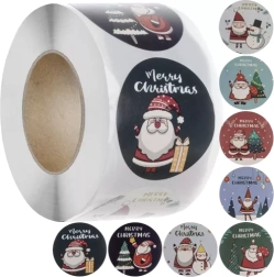 Pegatinas navideñas para regalos – rollo de 500 uds.