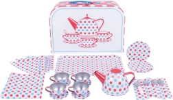 Servicio de té infantil con lunares en maletín