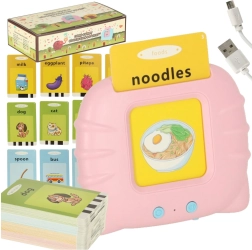 Lector electrónico de tarjetas para aprender inglés, 112 tarjetas de sonido, rosa