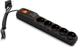 Regleta con protección contra sobretensiones Acar F5 negra