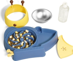 Cuenco para perros y gatos 2 en 1 con dispensador automático de agua – azul