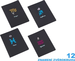 Bloc de notas Zodiac 18,5x25,5 cm con 26 páginas negras rayadas