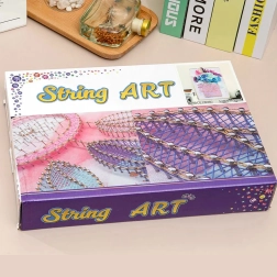 Set creativo de string art con luz LED 21 × 30 cm – bolso con flores