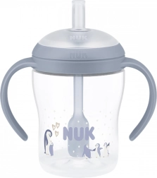 Biberón de aprendizaje NUK Perfect Match con pajita de silicona 150 ml, pingüino