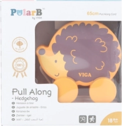 Juguete de arrastre de madera erizo