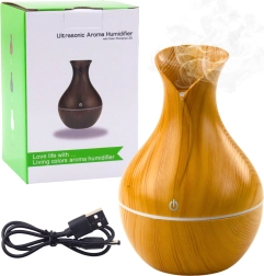Difusor de aromas ultrasónico y humidificador con imitación de madera 130 ml