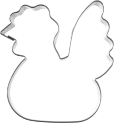 Cortador de galletas de acero inoxidable con forma de gallina 6,5 cm