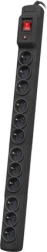 Regleta de extensión Multi M12, 12 tomas, 5 m, negra
