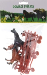 Caballitos de plástico con cerca en bolsa