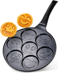 Sartén de granito para huevos con 7 cavidades BLACK LINE 26 cm