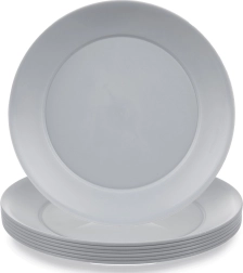 Platos de postre de plástico SANDY 20,5 cm, grises, 6 uds