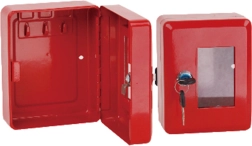 Caja contra incendios para llave con martillo, roja 150 × 120 × 80 mm