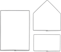 Juego de cortadores de galletas de acero inoxidable para casa de jengibre, 3 uds