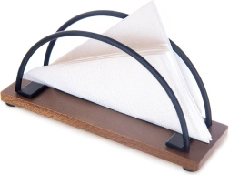 Servilletero de madera y metal Radka 16 × 5 × 8 cm
