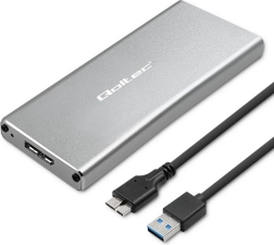 Carcasa de aluminio para SSD M.2 SATA NGFF con USB 3.0, 5 Gb/s, 2 TB, plateada