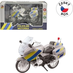 Motocicleta de policía metálica 18 cm plateada