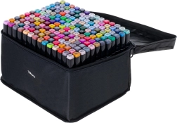 Marcadores de alcohol de doble punta en estuche con base – 168