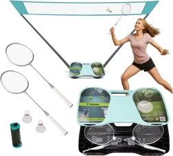 Set de bádminton plegable Trizand con funda de transporte y red 4 en 1