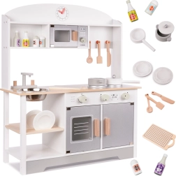 Cocinita infantil de madera de MDF con accesorios, gris, 82 cm