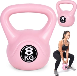 Kettlebell 8 kg rosa para entrenamiento en casa MODERNHOME